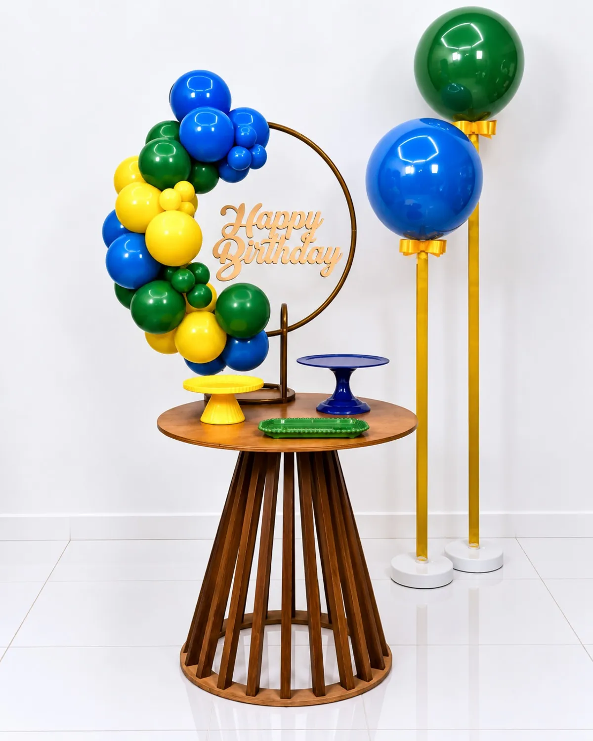 copa / festa na mesa/ balao verde e azul 2