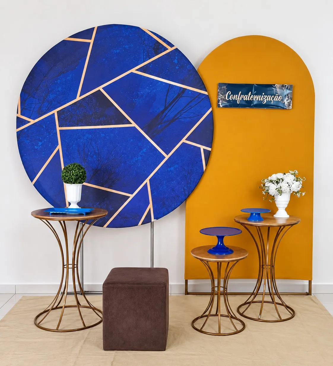 confraternização/azul com dourado