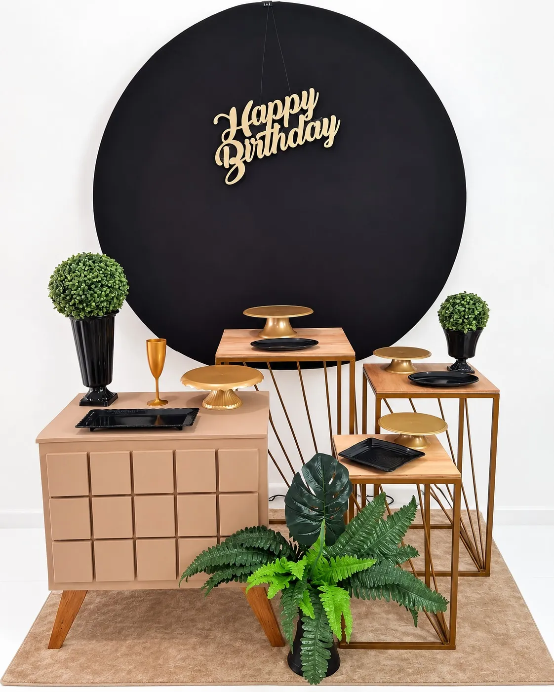 happy birthday preto ouro