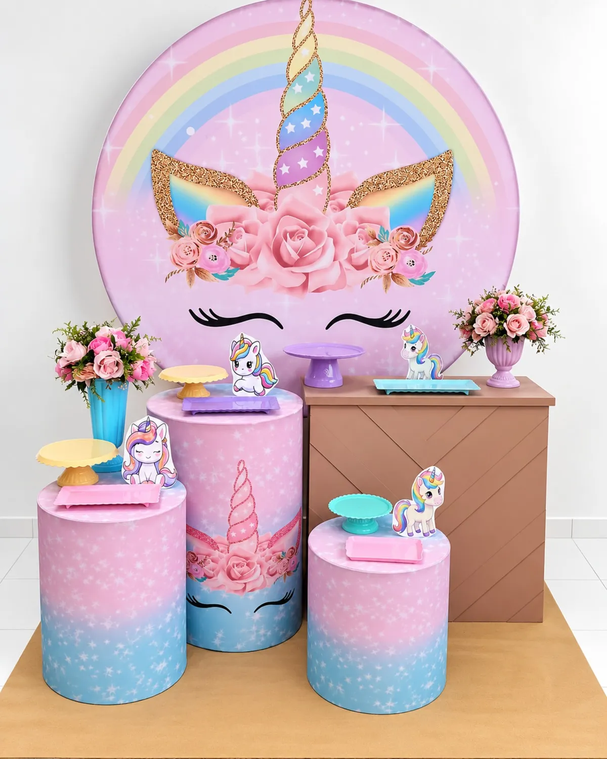 unicornio rosa ouro