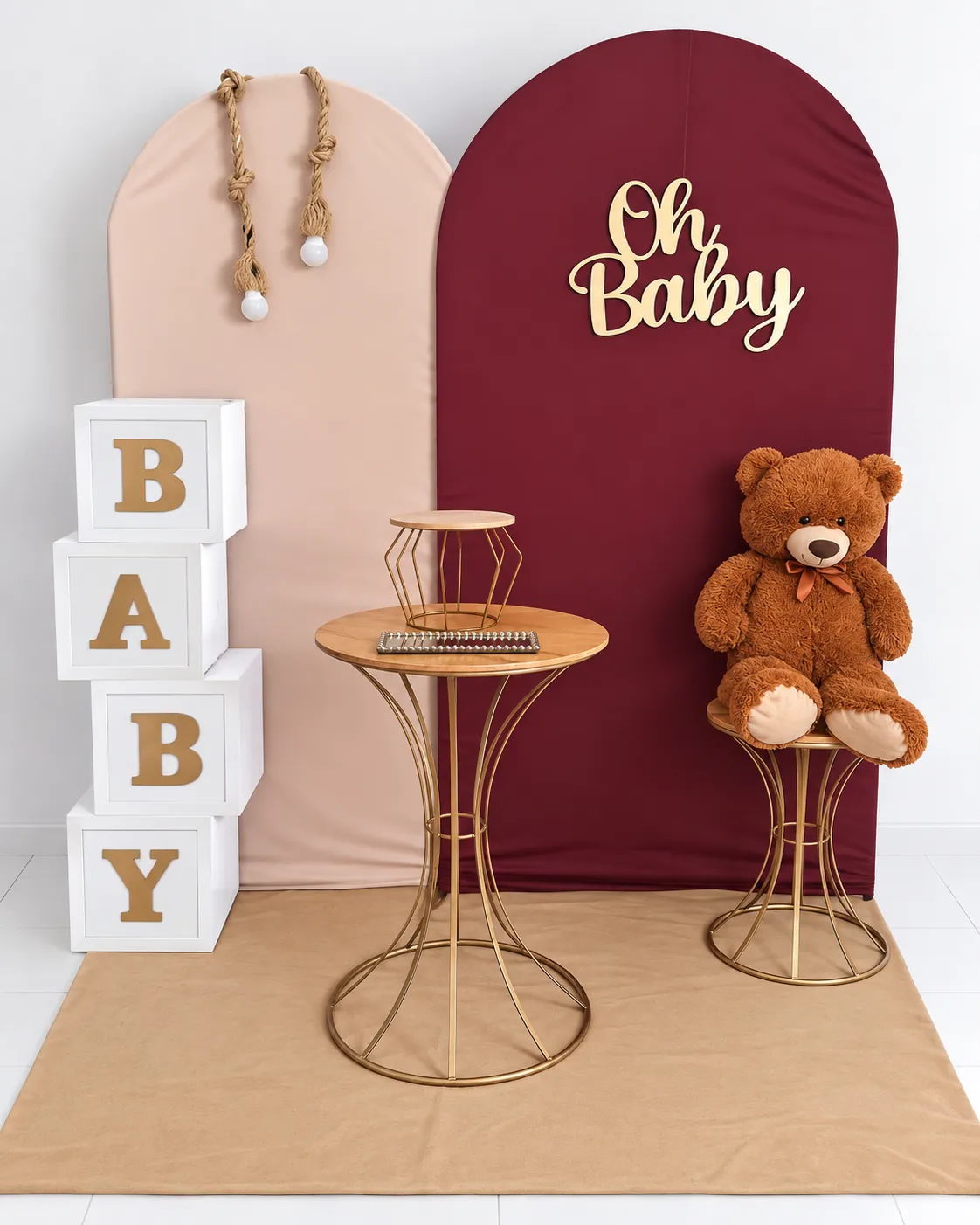 cha de bebe painel romano