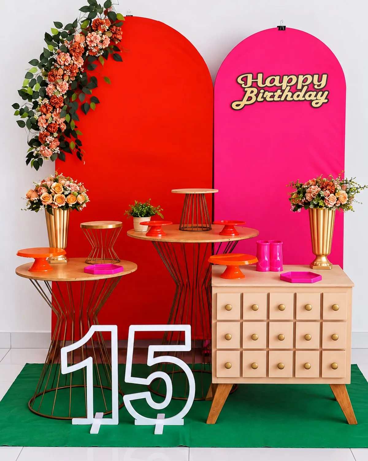 15 anos /  rosa e laranja