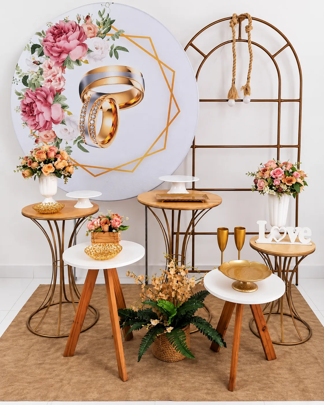 CASAMENTO ALIANÇA DOURADA COM PEDRINHAS 4