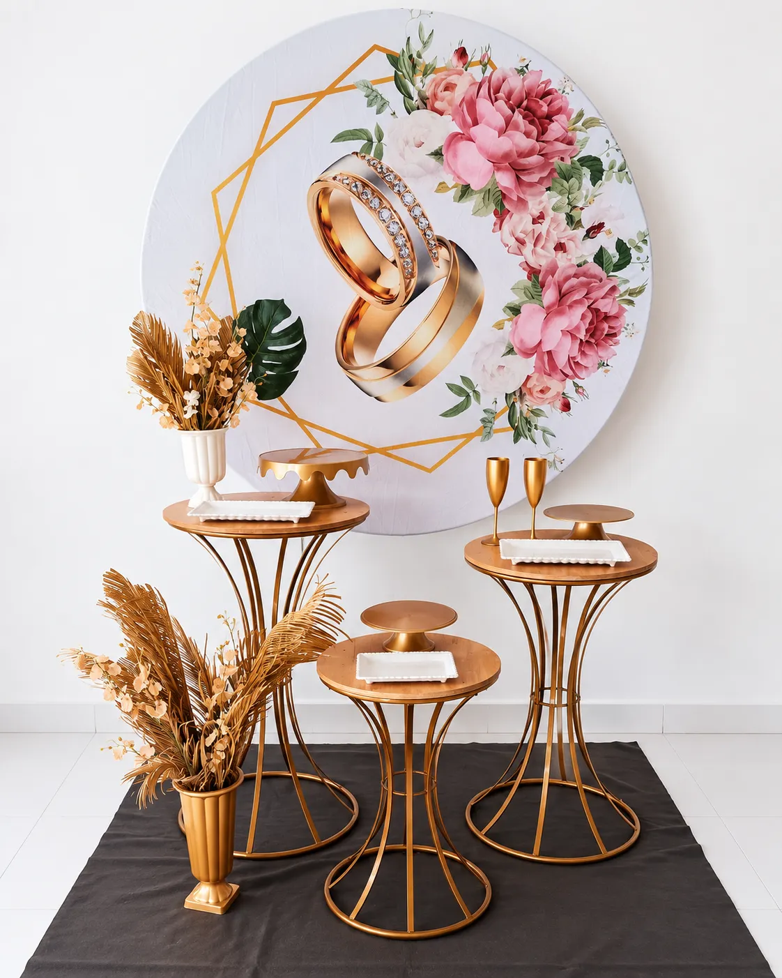 CASAMENTO ALIANÇA DOURADA COM PEDRINHAS (PRATA)