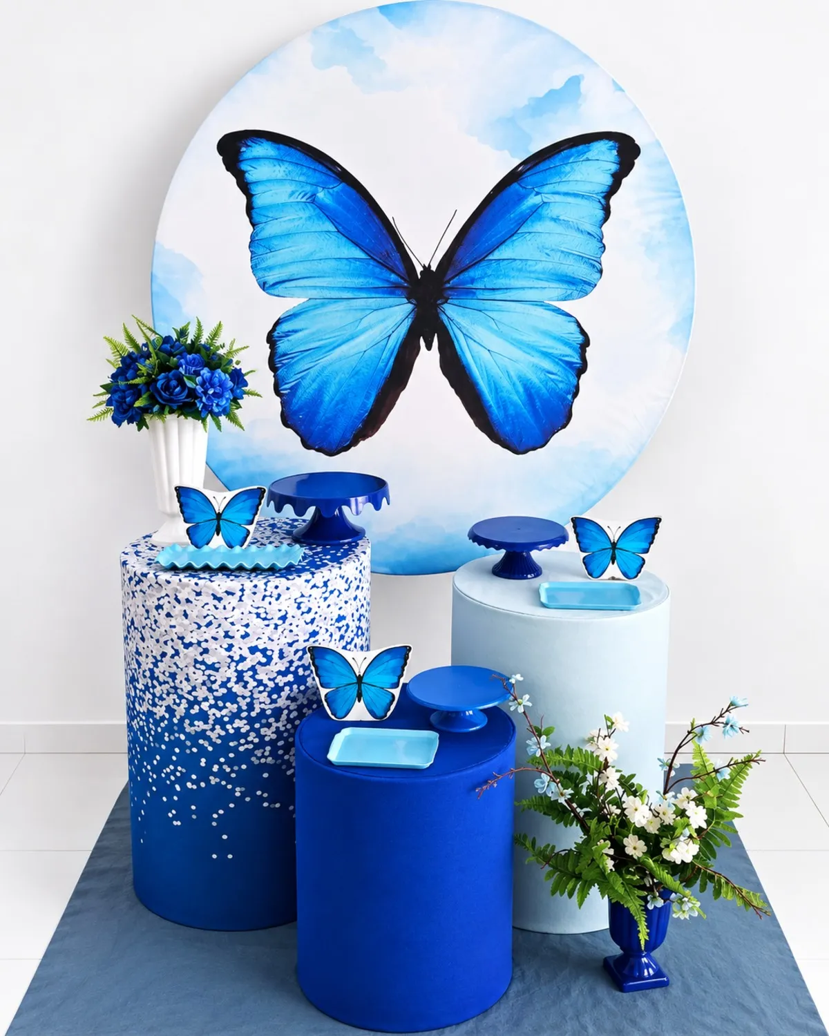 BORBOLETA 4 AZUL PRATA