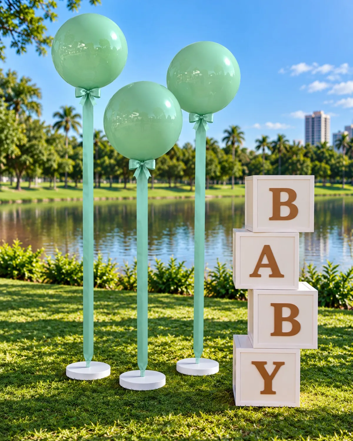 baby/ balão verde eucalipto