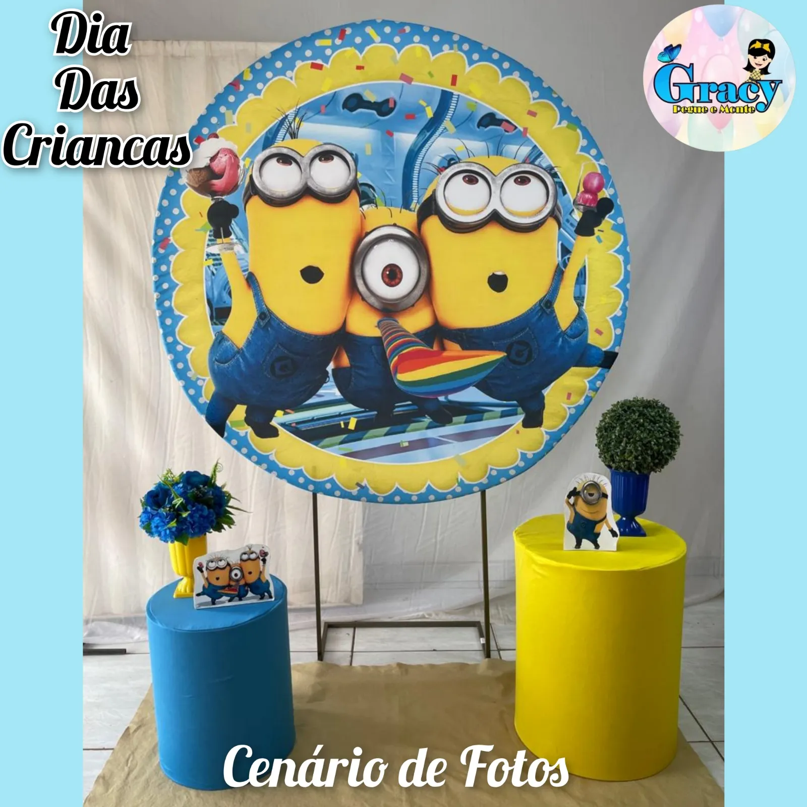 dia das crianças / cenario de foto minnions
