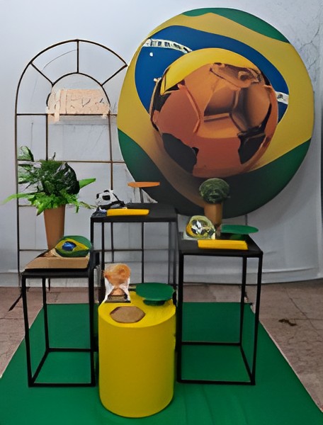futebol copa do mundo/bola dourada kit 3