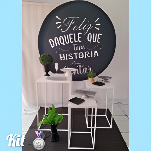 kit frases prata mesas branca