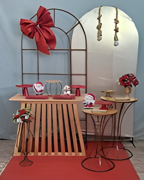 natal / laço vermelho / janela / romano