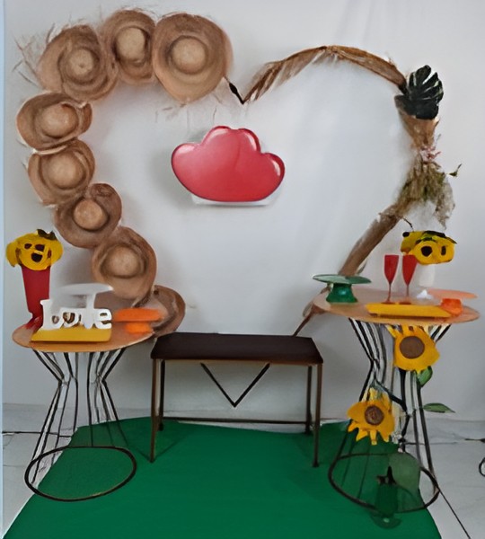 arraial coração de chapeu romantico