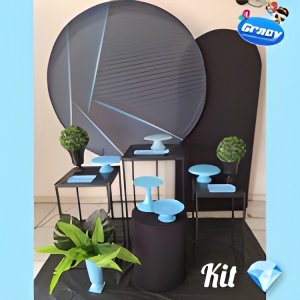 kit preto e azul diamante