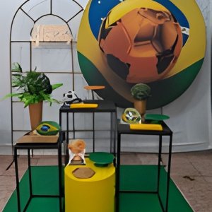 futebol copa do mundo/bola dourada kit 3