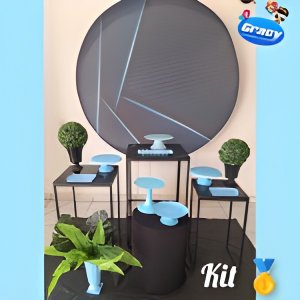 kit preto e azul ouro