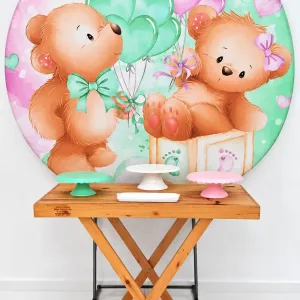 cha revelaçao / ursinhos /verde e rosa