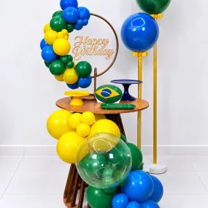 copa / festa na mesa/ balao verde e azul