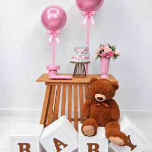 cha de bebe / baby / balão rosa