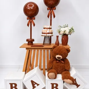 cha de bebe / baby / balão marron
