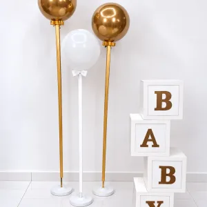 baby/ balão dourado e branco