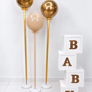 baby/ balão dourado e nude