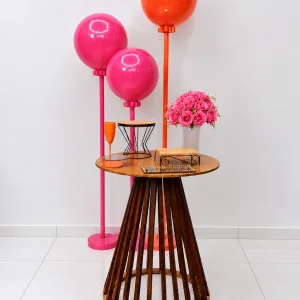 festa na mesa / balão rosa pink e laranja