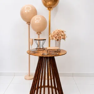 festa na mesa / balão nude e dourado