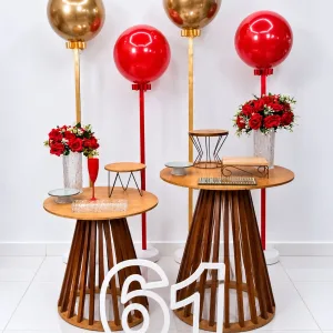 festa na mesa vermelho e dourado 2 / balão