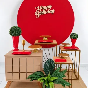 neutro vermelho happy birthday ouro