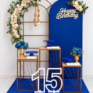 15 anos / floral azul/ romano