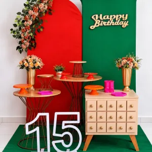 15 anos / happy birthday /  laranja e verde /