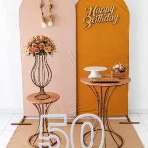 painel romano dourado e rosa bebe