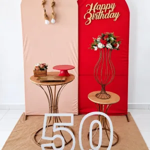 painel romano rosa bb e vermelho