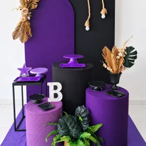 PAINEL ROMANO ROXO E PRETO