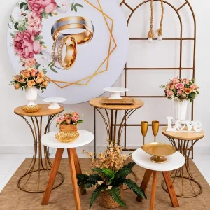CASAMENTO ALIANÇA DOURADA COM PEDRINHAS 4