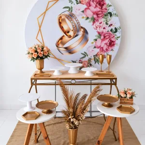CASAMENTO ALIANÇA DOURADA COM PEDRINHAS 2
